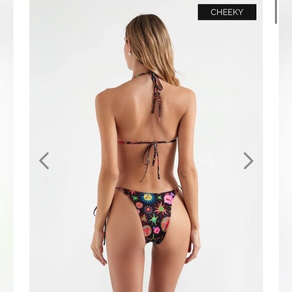 NWT OneOne Swimwear Bikini SET Sunray Black Print Space New Ariel Zodiac Pattern - Picture 9 of 14